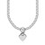 Heart Toggle Charmed Rolo Style Chain Necklace in Rhodium Plated Sterling Silver