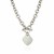 Heart Toggle Charmed Rolo Style Chain Necklace in Rhodium Plated Sterling Silver