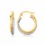 Hammered Twist Motif Hoop Earrings in 14k Two-Tone Gold