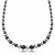 Polished Graduated Bead Style Necklace in Rhodium and Ruthenium Plated Sterling Silver