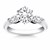 Three Stone Engagement Ring Mounting with Marquise Side Diamonds in 14k White Gold
