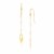 10k Yellow Gold Cutout Oval Chain Dangling Earrings