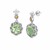 Oval Green Amethyst and Diamond Accented Fleur De Lis Design Drop Earrings in 18K Yellow Gold and Sterling Silver (.07 ct. tw.)