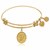 Expandable Yellow Tone Brass Bangle with Initial Y Symbol