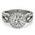 Fancy Teardrop Split Shank Round Diamond Engagement Ring in 14k White Gold (1 1/3 cttw)