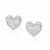 Diamond Cut Puffed Heart Earrings in 14k White Gold