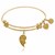 Expandable Yellow Tone Brass Bangle with Best Friends Forever Symbol