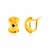 14k Yellow Gold Geometric Texture Earrings