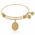 Expandable Yellow Tone Brass Bangle with Initial M Symbol