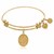 Expandable Yellow Tone Brass Bangle with Initial N Symbol
