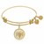 Expandable Yellow Tone Brass Bangle with Registered Nurse Care Compassion Symbol