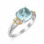 Square Blue Topaz and Diamond Ring in 18k Yellow Gold and Sterling Silver