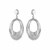 Textured Open Oval Drop Earrings in Sterling Silver