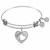 Expandable White Tone Brass Bangle with Mother's Special Love Symbol