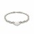 Flat Heart Shape Stationed Chain Bracelet in Rhodium Plated Sterling Silver (5.00 mm)