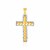 14k Two-Toned Yellow and White Gold Textured Cross Pendant with Hearts