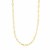 Cable Chain and Hammered Oval Motif Necklace in 14K Yellow Gold