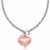 Rose Gold Plated Puff Heart Rolo Chain Necklace in Sterling Silver