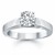 Wide Cathedral Solitaire Engagement Ring in 14k White Gold