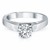 Wide Cathedral Solitaire Engagement Ring in 14k White Gold