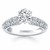 Triple Row Pave Diamond Engagement Ring in 14k White Gold