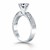 Triple Row Pave Diamond Engagement Ring in 14k White Gold