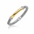 Diamond Accented Striped Style Bangle in 18k Yellow Gold and Sterling Silver (.04 cttw)