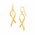 Ribbon Motif Dangling Earrings in 14k Yellow Gold