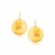 Hammered Disc Medium Drop Earrings in 14k Yellow Gold