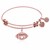 Expandable Pink Tone Brass Bangle with Football Symbol