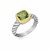 Cushion Green Amethyst Cable Style Ring in 18k Yellow Gold and Sterling Silver