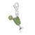 Cocktail Glass Green Tone Crystal Studded Charm in Sterling Silver
