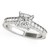 14k White Gold Antique Style Pronged Princess Cut Diamond Engagement Ring (1 1/8 cttw)