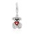 Bear Charm with Multi Color Crystal Accents in Sterling Silver