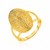 14k Yellow Gold Ring with Textured Oval Dome Top