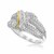 Intertwined Popcorn Ring with Diamond Accents in 18K Yellow Gold and Sterling Silver (.14ct tw)