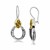 Filigree Motif Dangling Earrings in 18K Yellow Gold and Sterling Silver