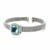 Popcorn Texture Cuff Bangle with Blue Topaz and Diamonds in Sterling Silver (8.00 mm)