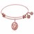 Expandable Pink Tone Brass Bangle with Peace Symbol