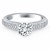 Triple Row Pave Diamond Engagement Ring Mounting in 14k White Gold