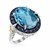 Blue Sapphire and Blue Topaz Oval Fleur De Lis Ring in 18K Yellow Gold and Sterling Silver