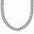 Double Curb Chain Necklace in Rhodium Plated Sterling Silver