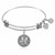 Expandable White Tone Brass Bangle with  Butterfly Transformation Symbol