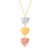 Lace Heart Link Dangling Pendant in 14k Tri-Color Gold