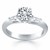 Engagement Ring Mounting with Tapered Baguette Side Diamonds in 14k White Gold