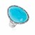 Blue Venetian Glass Cameo Ring in Sterling Silver