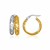 14K Two-Tone Gold Two-Row Diamond Cut Hoop Style Earrings