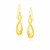 Shiny Infinity Style Earrings in 14k Yellow Gold