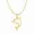 14k Yellow Gold Necklace with Gold and Diamond Open Dolphin Pendant
