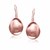 Hammered Style Teardrop Earrings in Pink Tone Sterling Silver